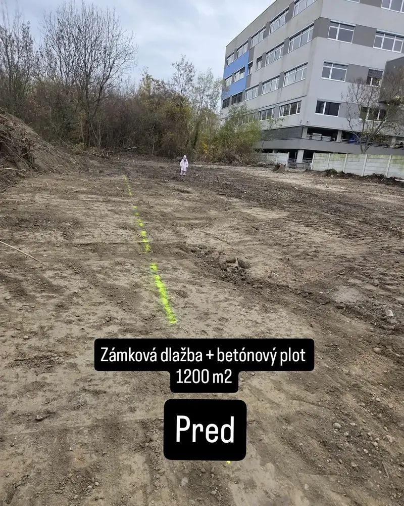 Pozemok pred pokládkou zámkovej dlažby